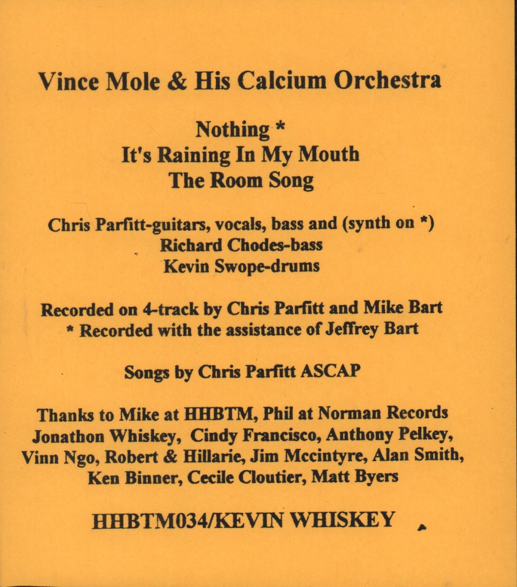 Vince Mole And His Calcium Orchestra - Nothing - 7 Inch
