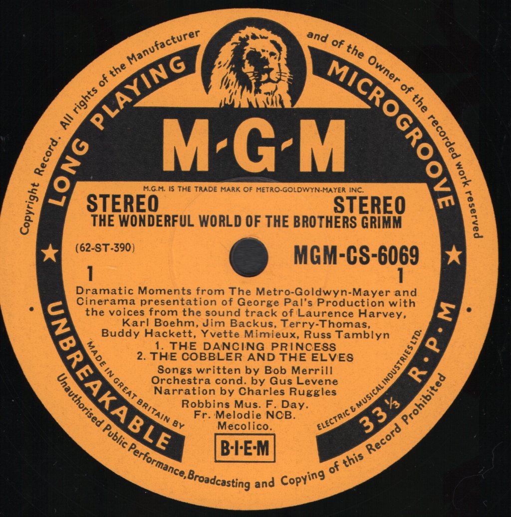 Laurence Harvey / Karl Boehm / Jim Backus / Terry Thomas / Buddy Hackett - Wonderful World Of The Brothers Grimm - Lp