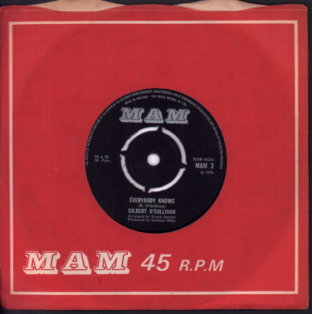 Gilbert O'Sullivan - Nothing Rhymed - 7 Inch