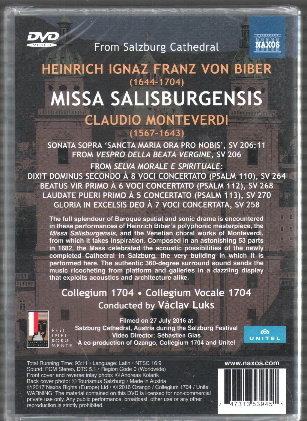 Missa Salisburgensis: Collegium Vocale 1704 - From Salzburg Cathedral - Dvd