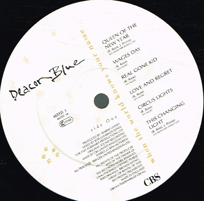 Deacon Blue - When The World Knows Your Name - Lp