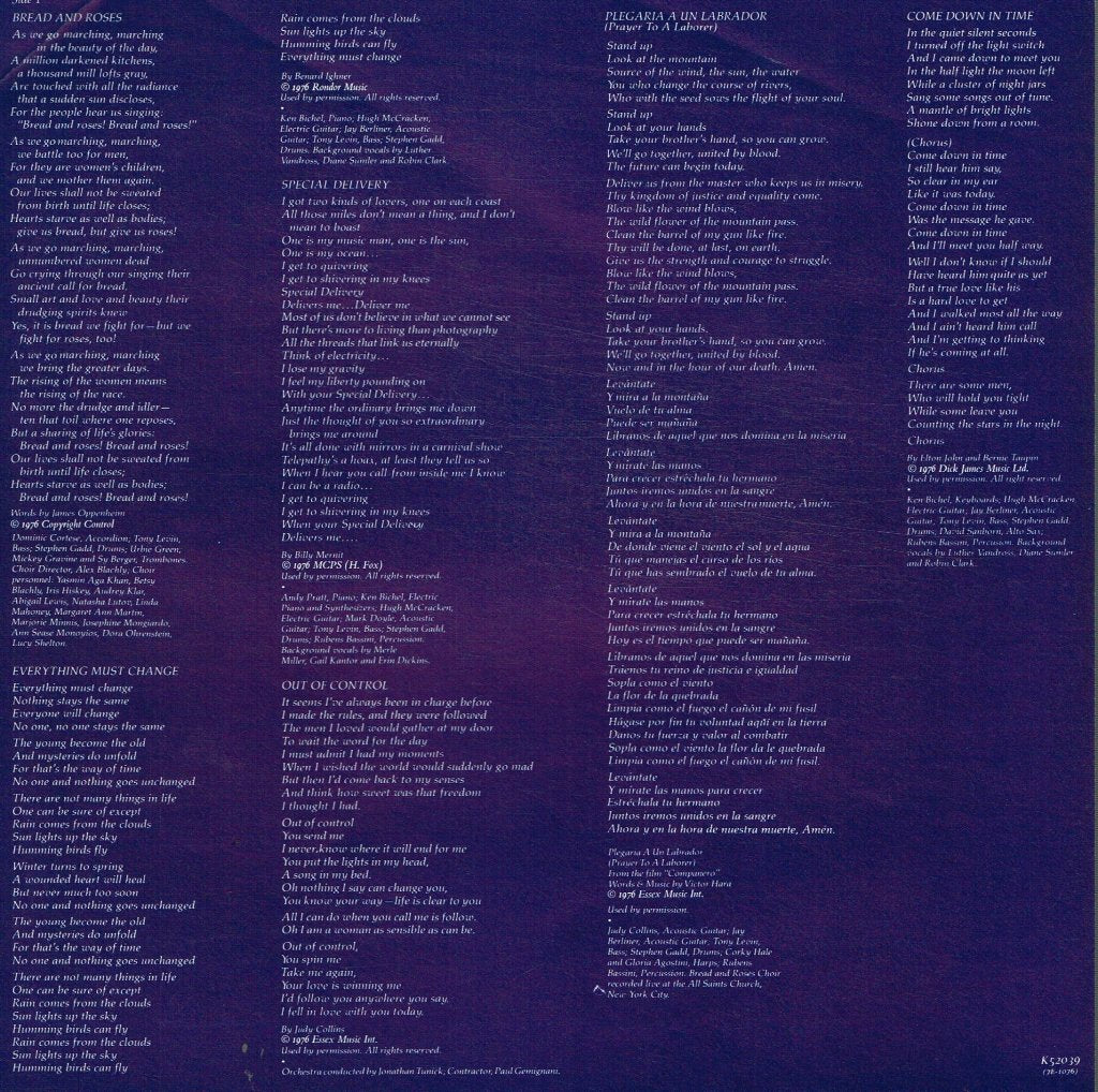 Judy Collins - Bread And Roses - Lp
