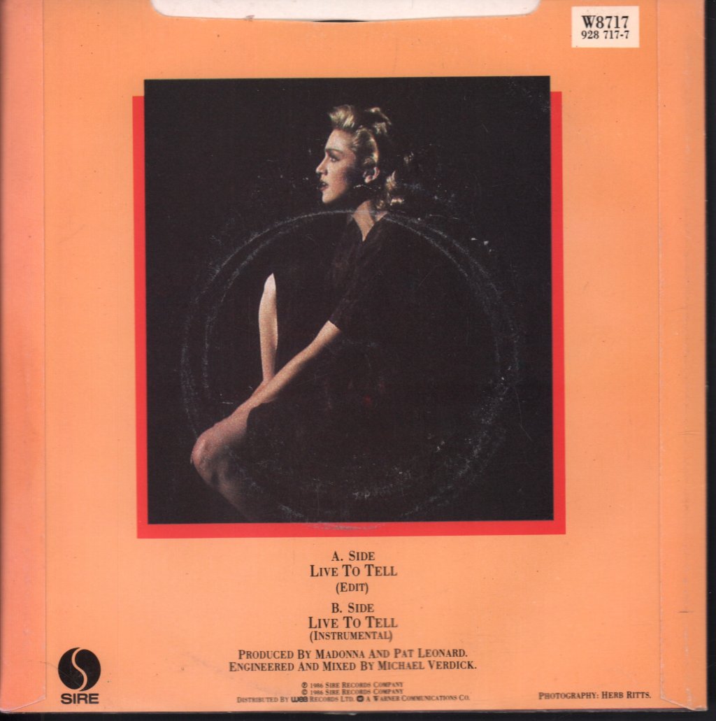 Madonna - Live To Tell - 7 Inch