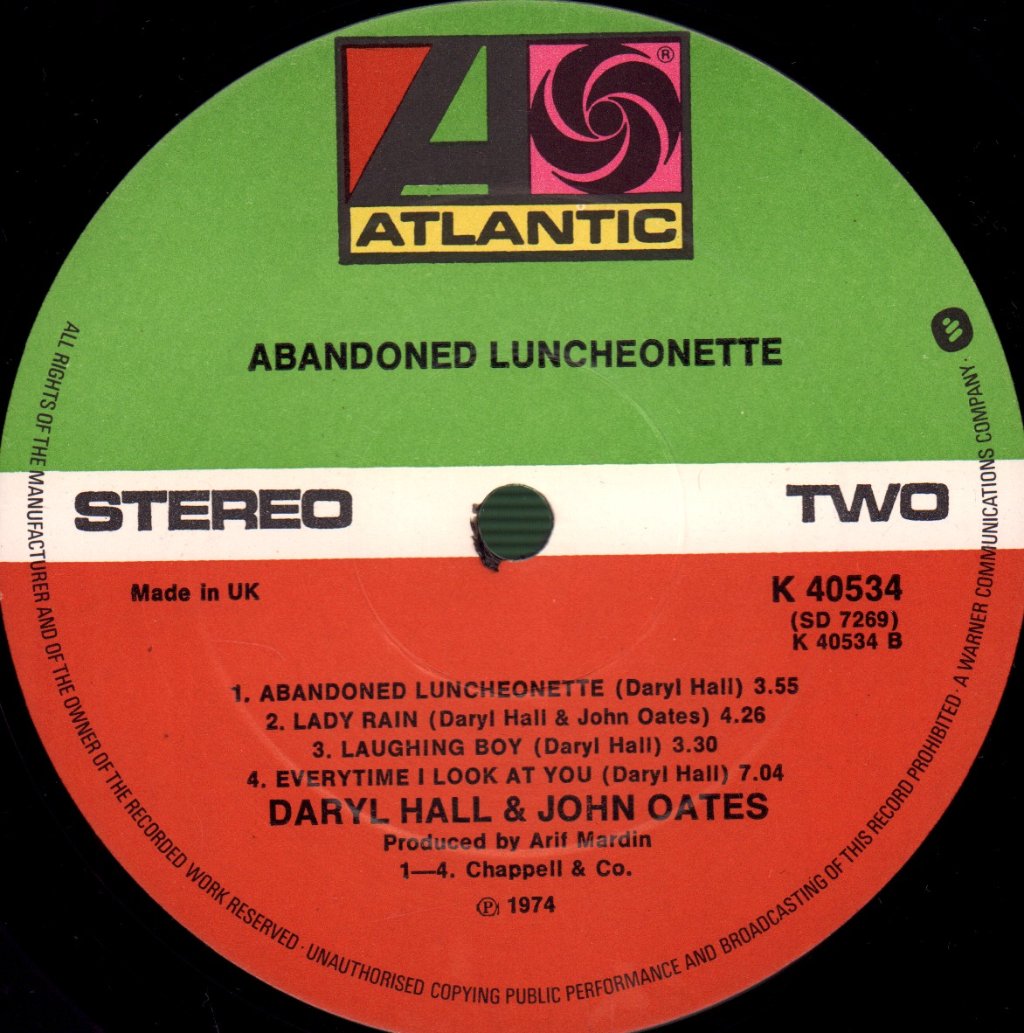 Hall And Oates - Abandoned Luncheonette - Lp
