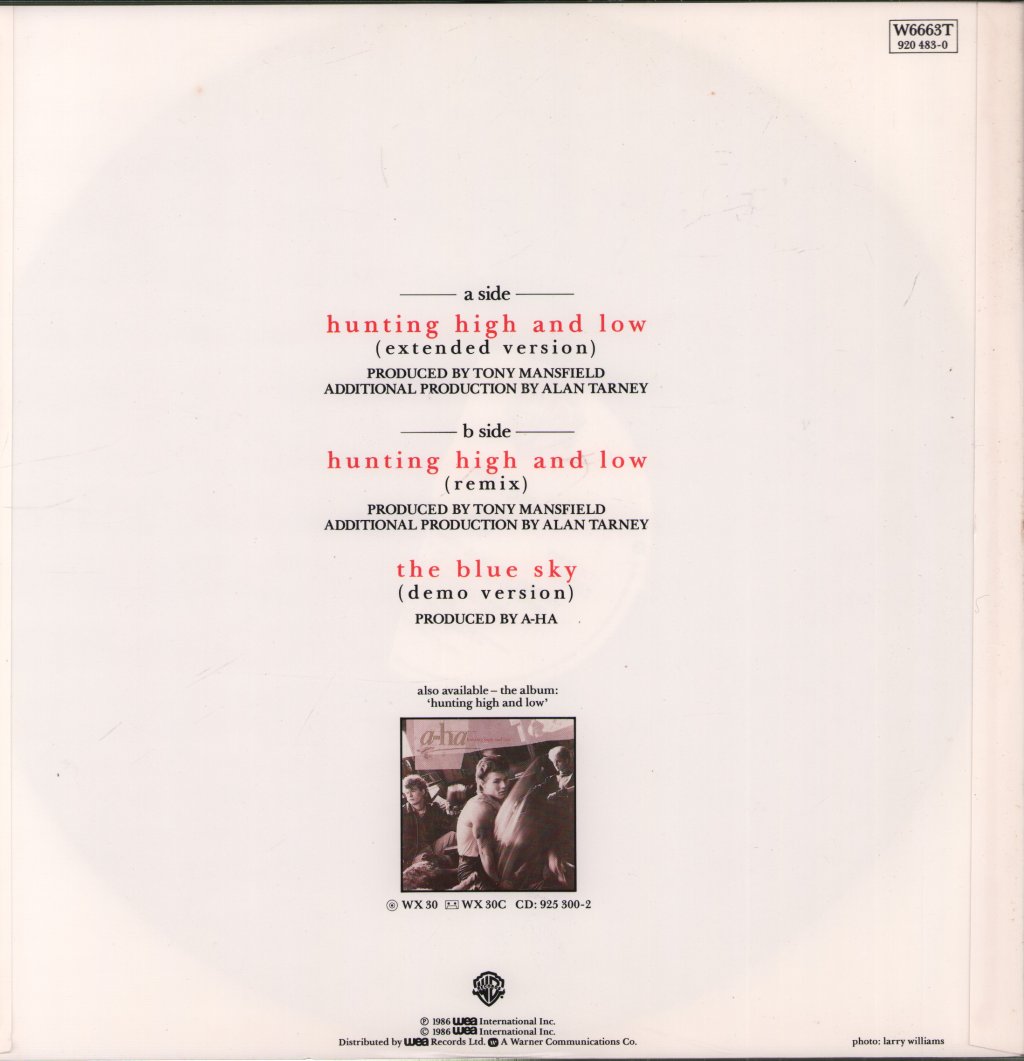 A-Ha - Hunting High And Low - 12 Inch