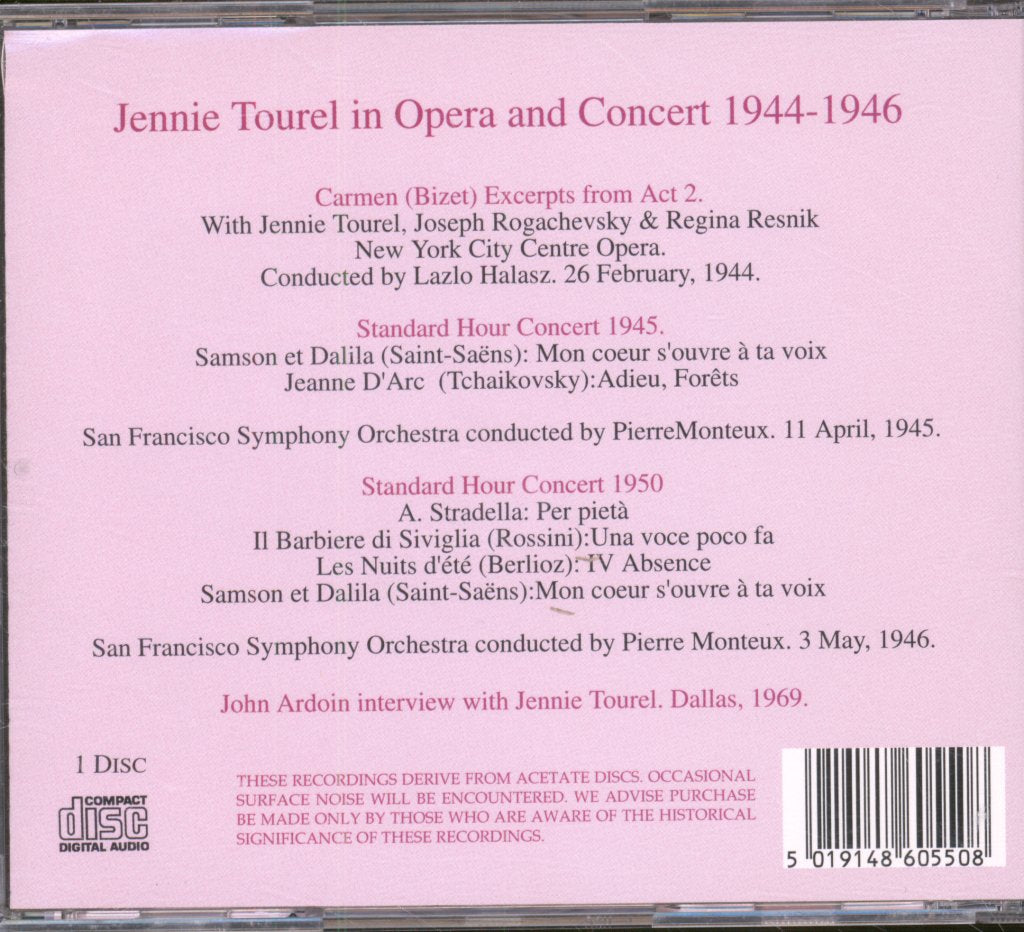Jennie Tourel - In Opera & Concert 1944 - 1946 - Cd