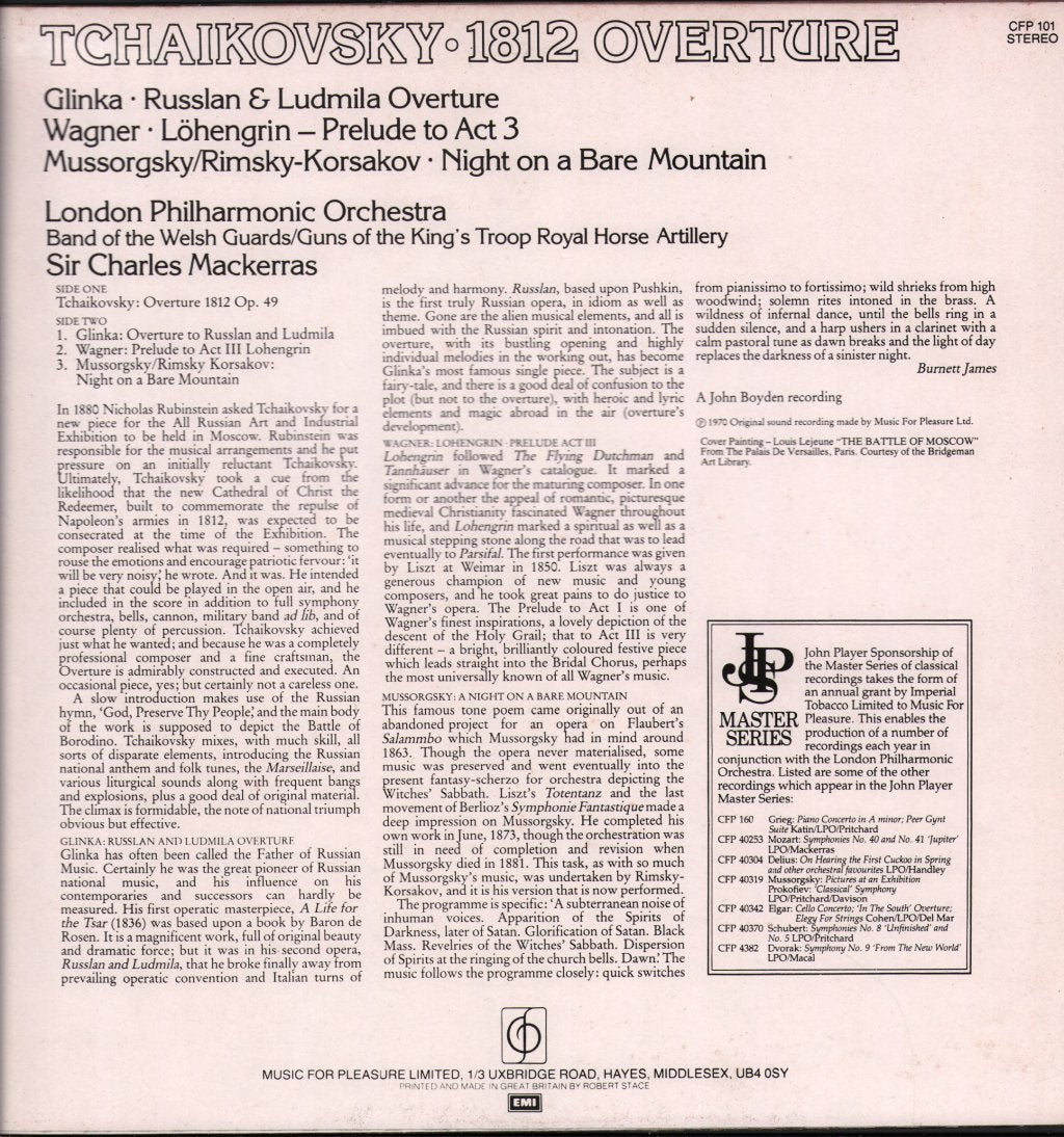 Sir Charles Mackerras / London Philharmonic Orchestra - Tchaikovsky - 1812 Overture - Lp