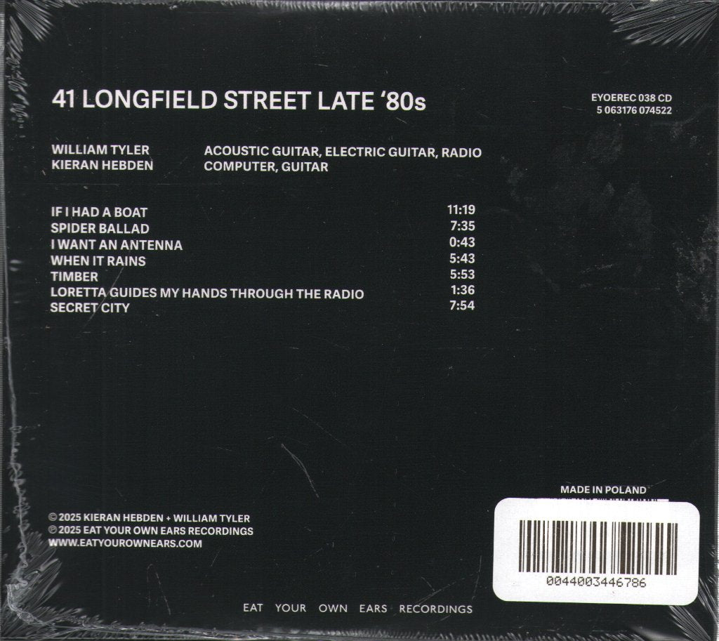 Kieran Hebden & William Tyler - 41 Longfield Street Late '80s - Cd