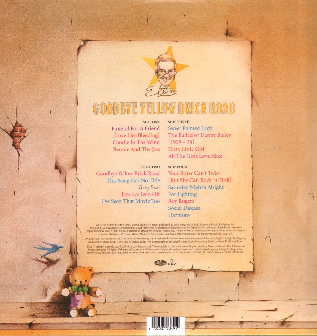 Elton John - Goodbye Yellow Brick Road - Double Lp