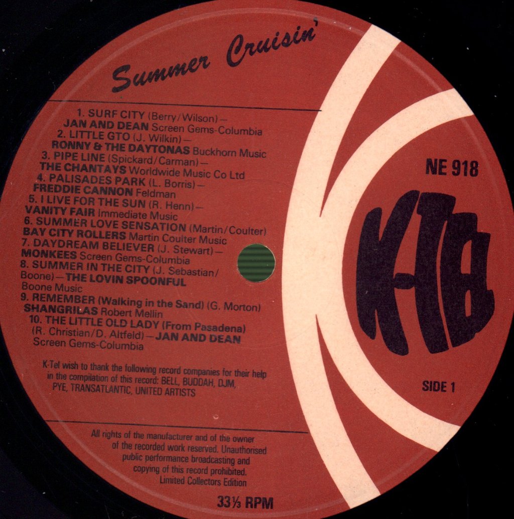 Various Artists - K-Tel's Summer Cruisin' - Lp