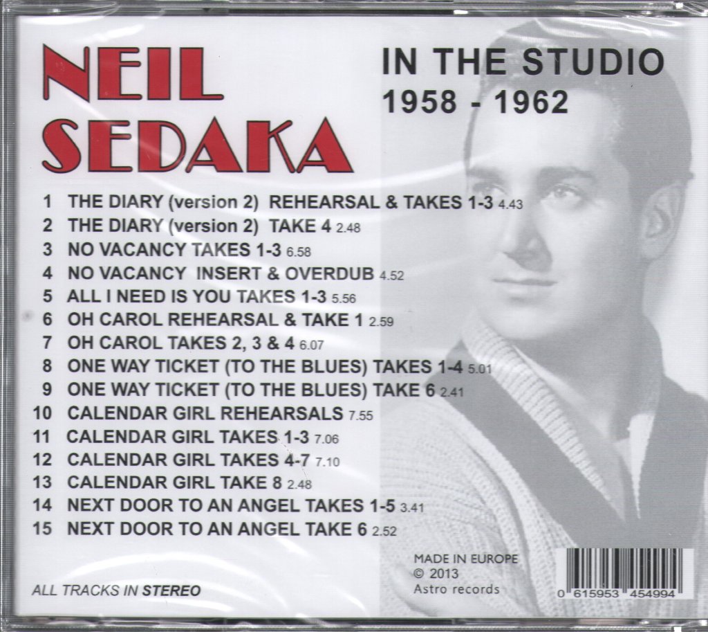 Neil Sedaka - Neil Sedaka In The Studio 1958 - 1962 - Cd