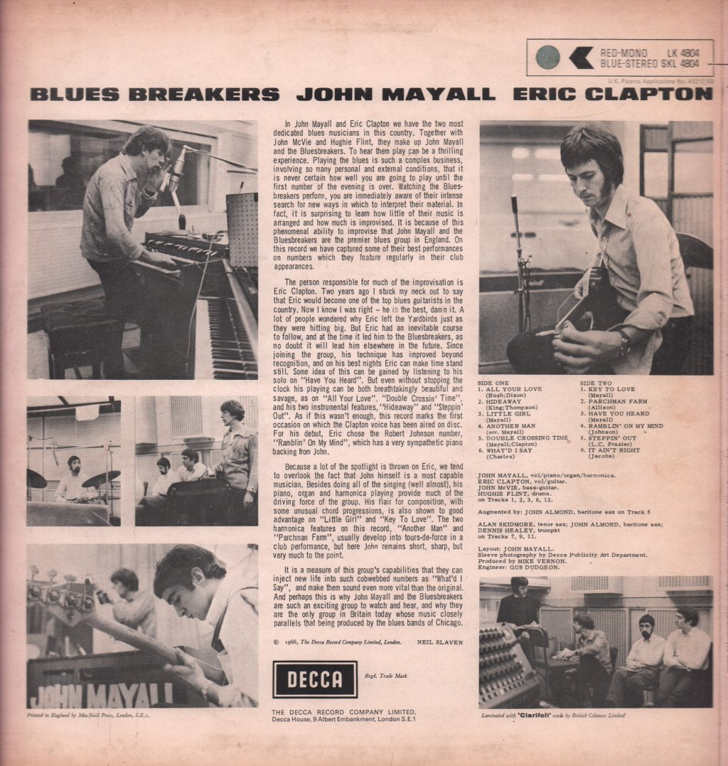 John Mayall With Eric Clapton - Blues Breakers - Lp