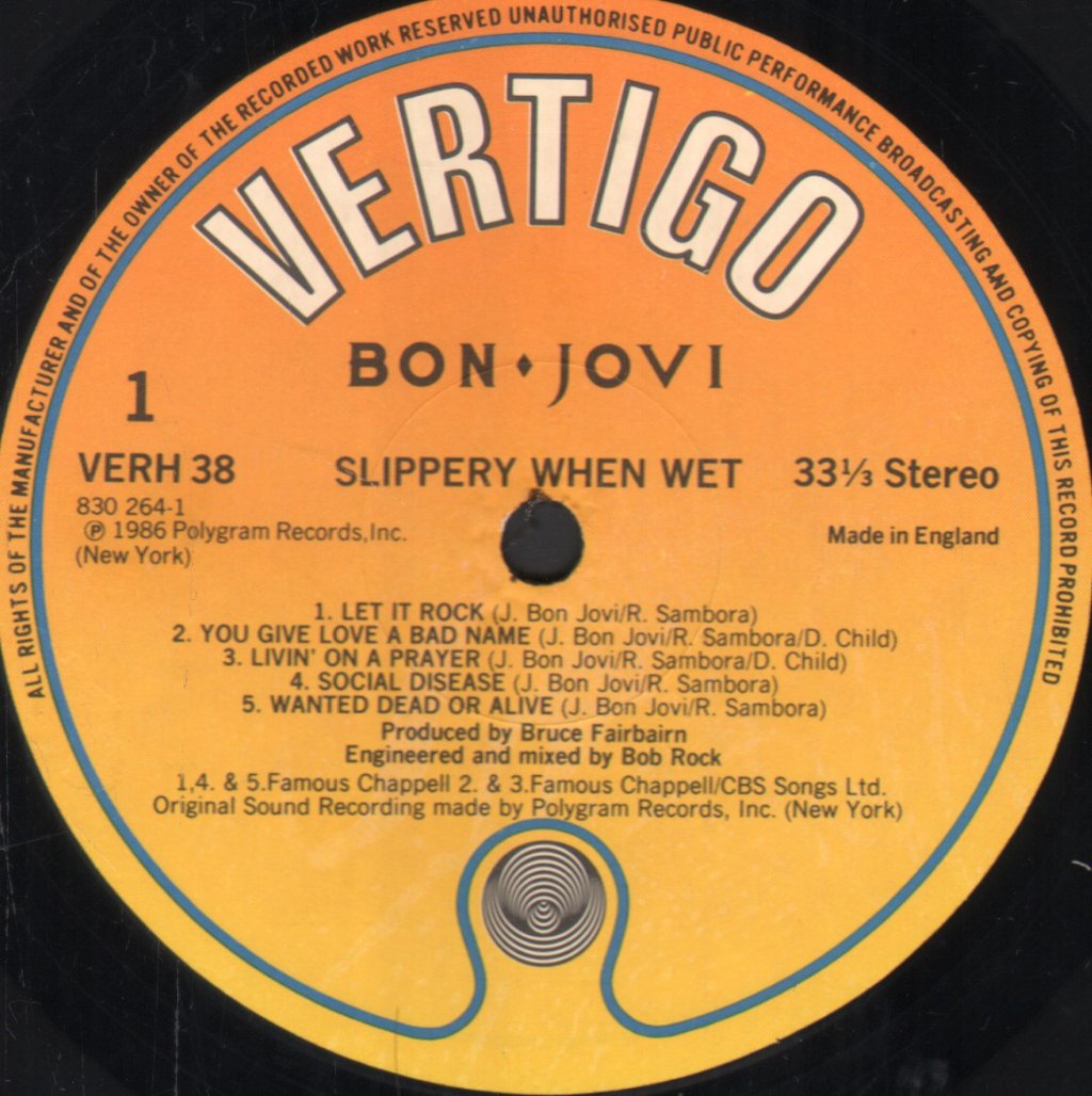 Bon Jovi - Slippery When Wet - Lp