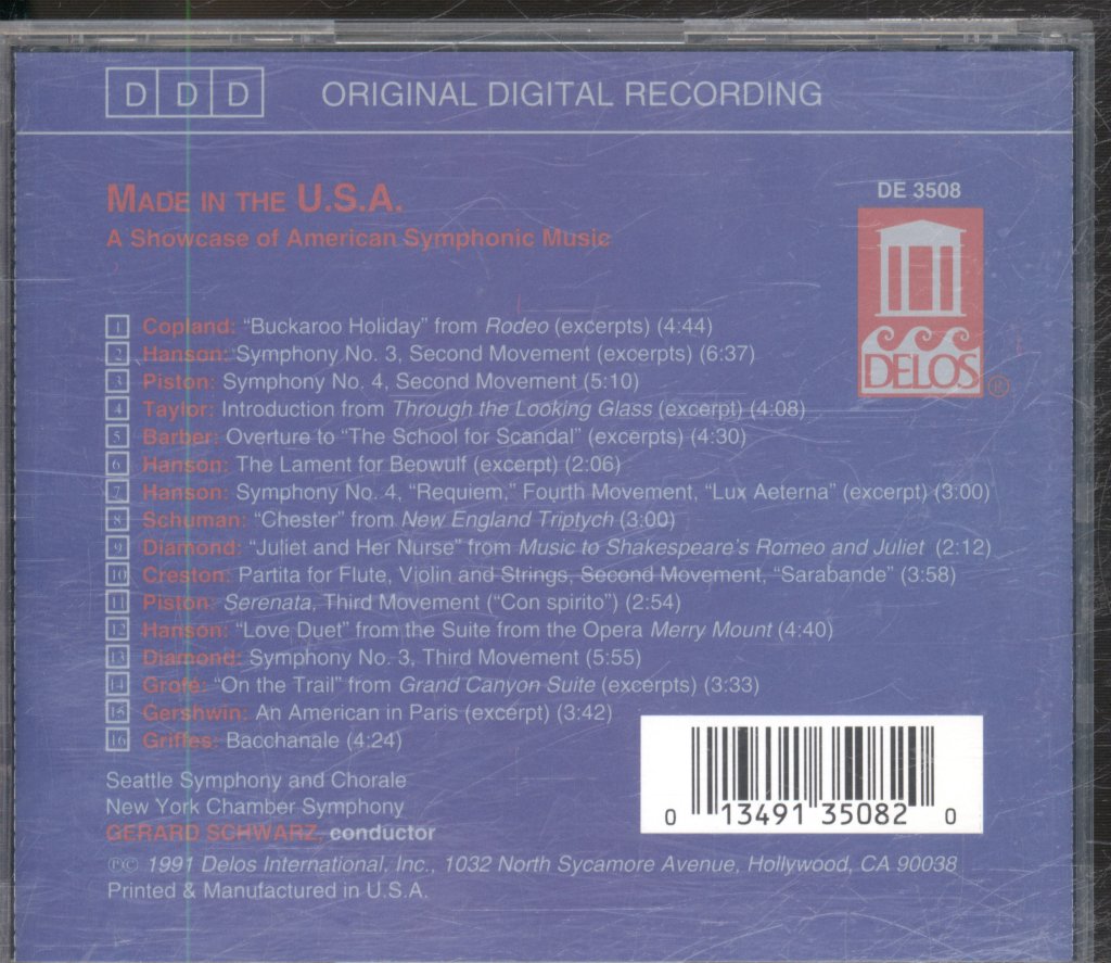 Various Artists - Made In The USA: American Symphonic Music - Cd