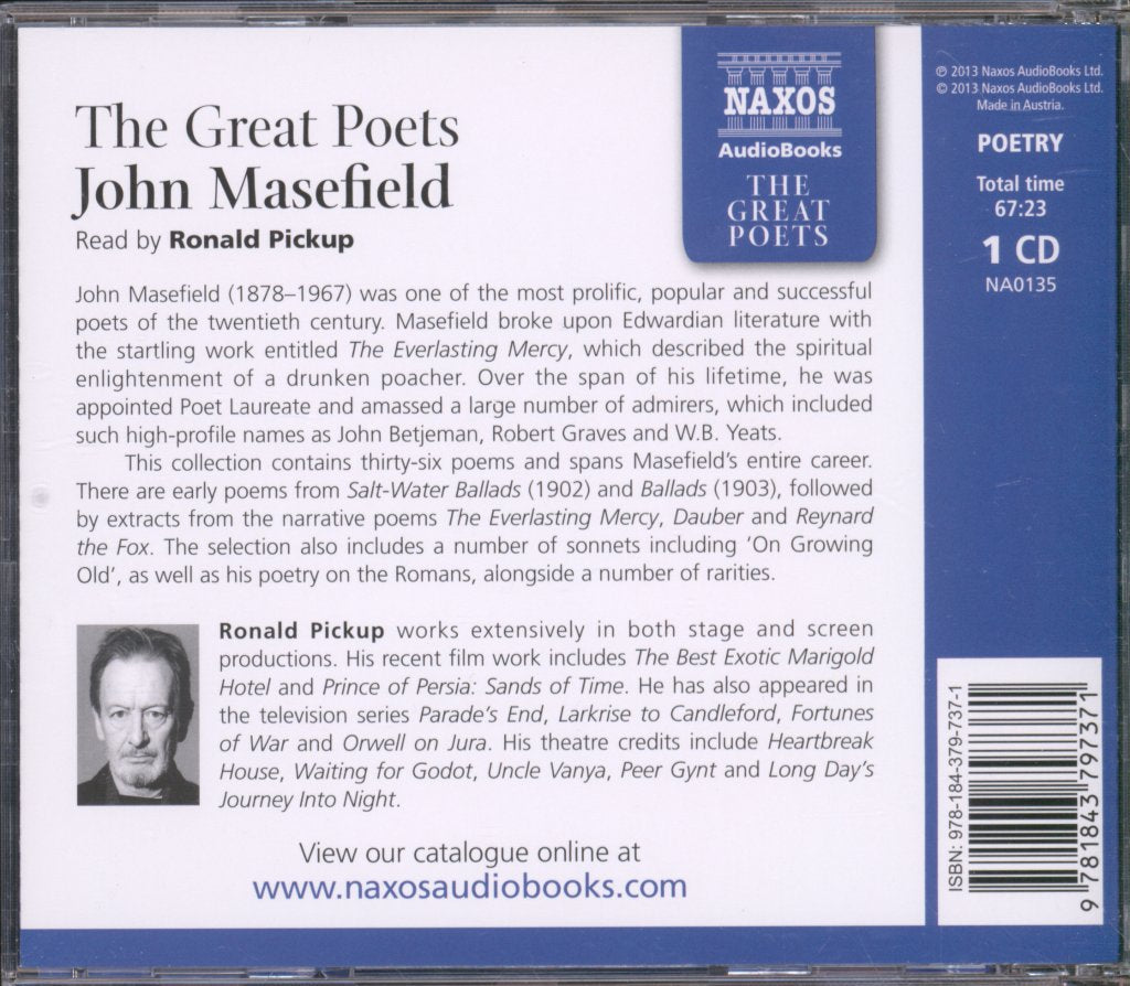 Ronald Pickup - Great Poets John Masefield - Cd