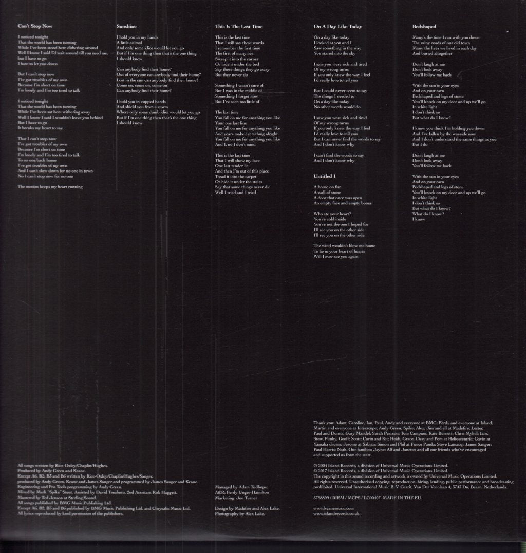 Keane - Hopes And Fears - Lp