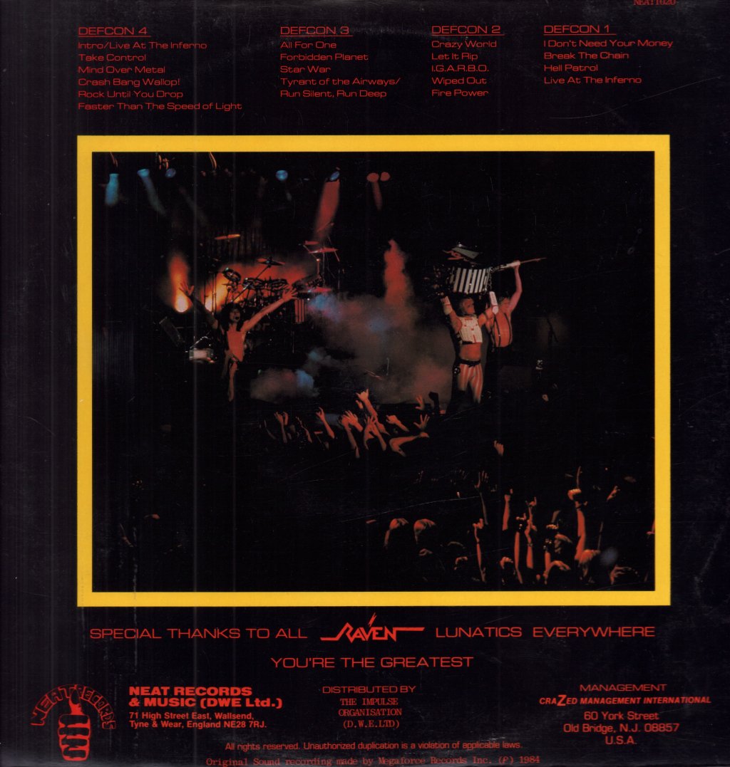 Raven - Live At The Inferno - Double Lp