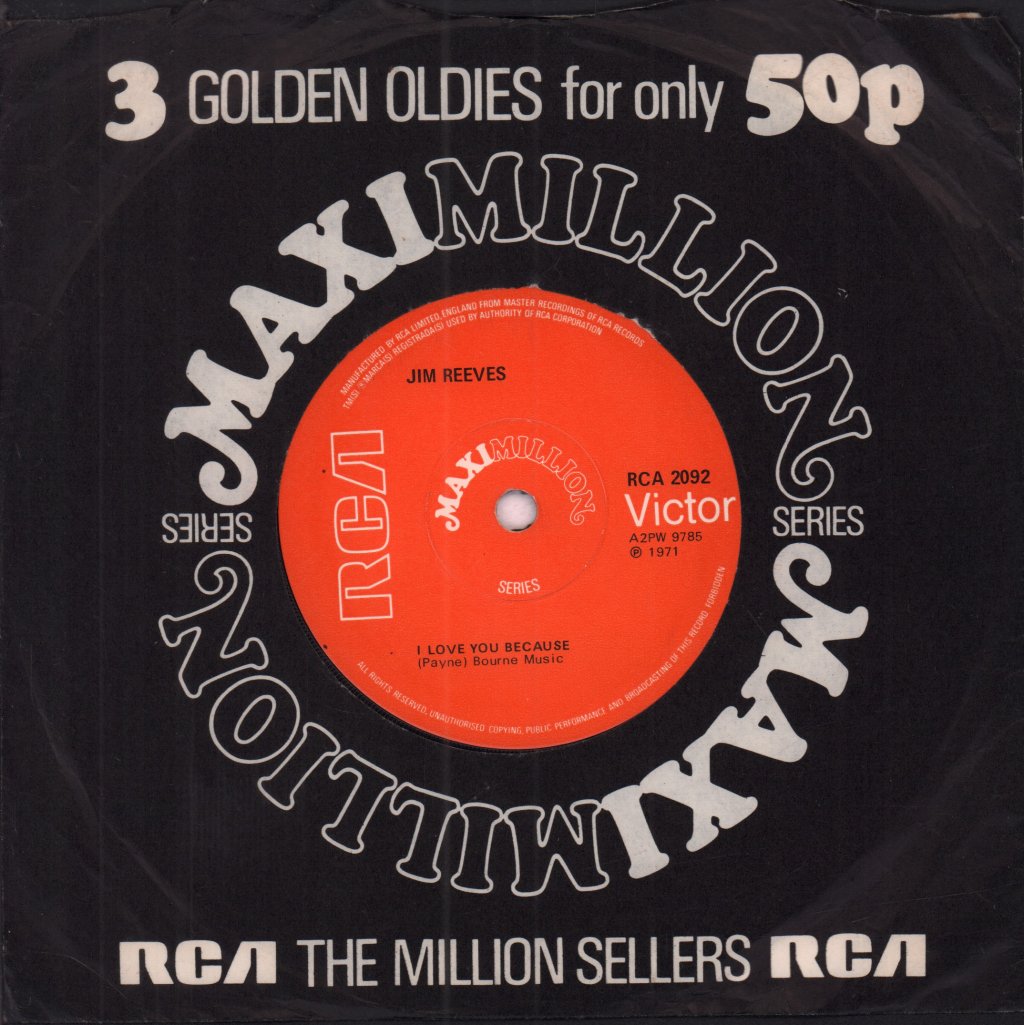Jim Reeves - I Love You Because - 7 Inch