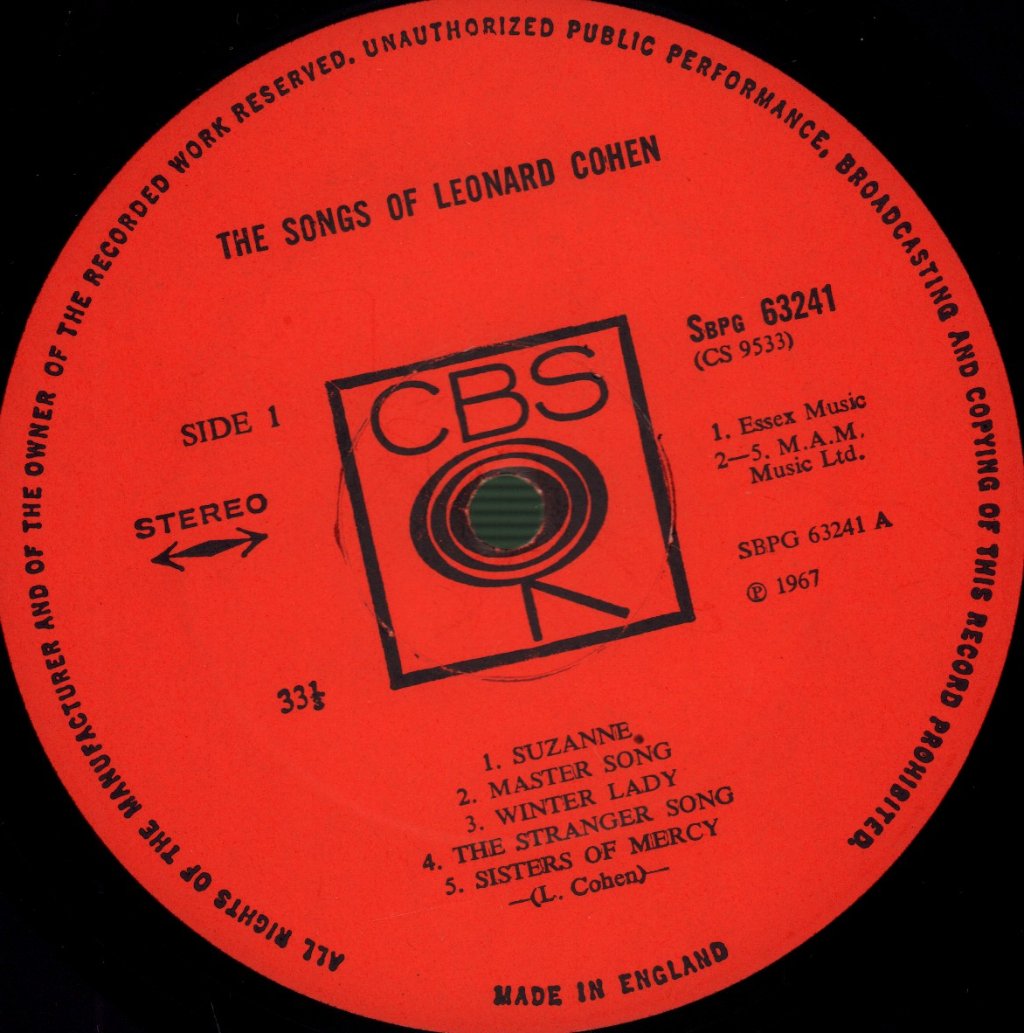 Leonard Cohen - Songs Of Leonard Cohen - Lp