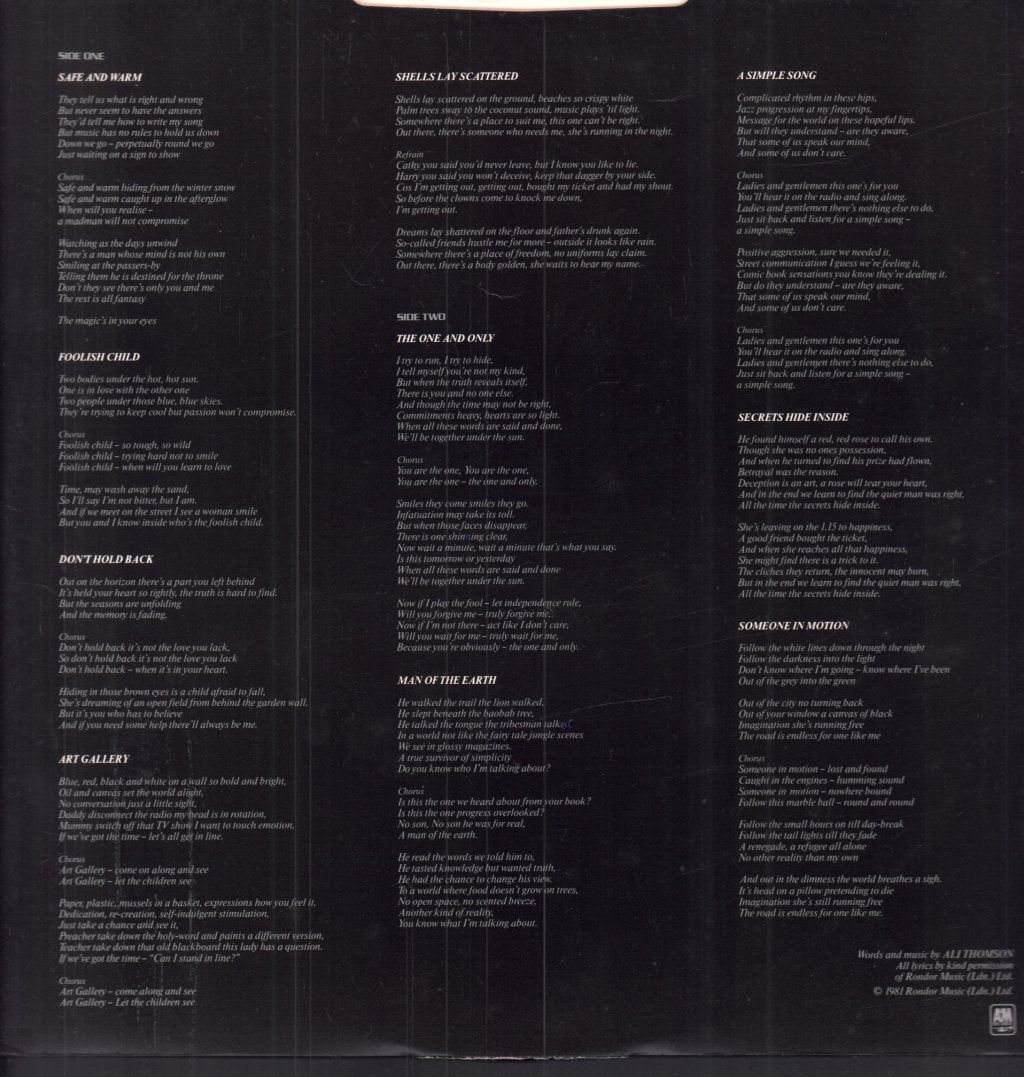 Ali Thomson - Deception Is An Art - Lp