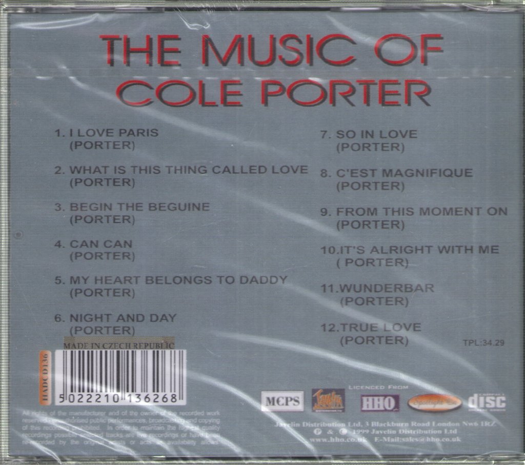 Unknown Artist - Music Of Cole Porter - Cd