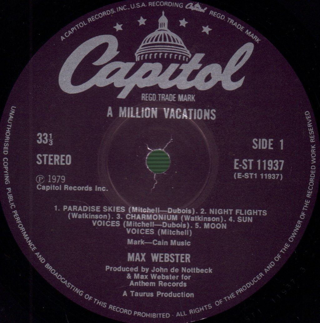 Max Webster - A Million Vacations - Lp