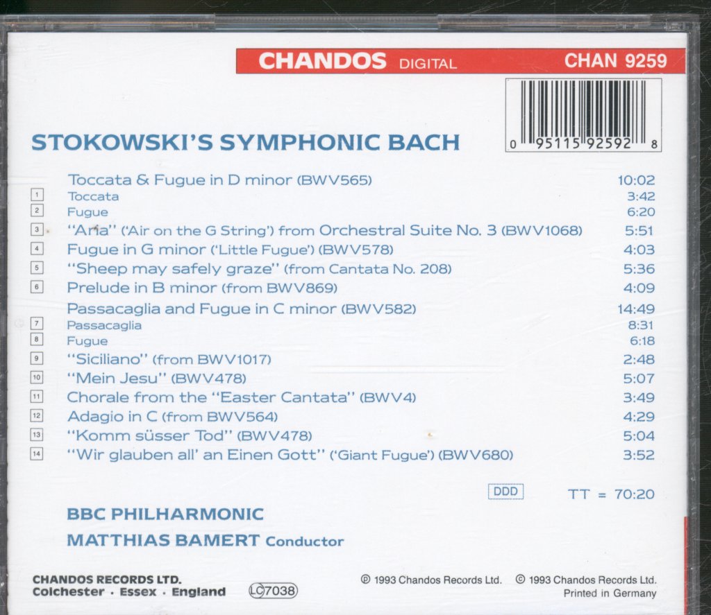 Matthias Bamert, BBC Philharmonic - Stokowski's Symphonic Bach - Cd