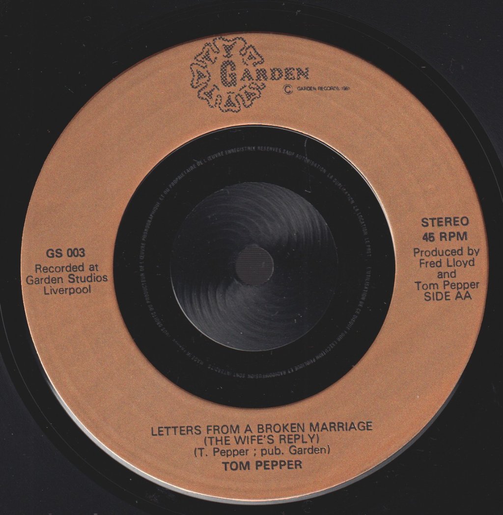 Tom Pepper - Letters From A Broken Marriage - 7 Inch