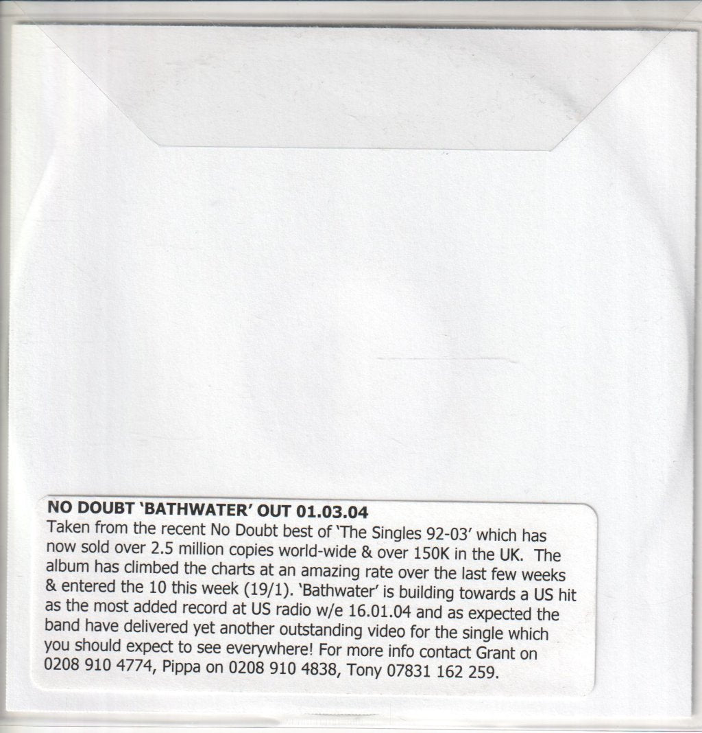 No Doubt - Bathwater - Cdr