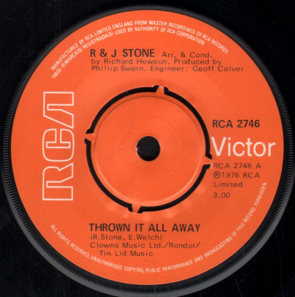 R And J Stone - Thrown It All Away - 7 Inch
