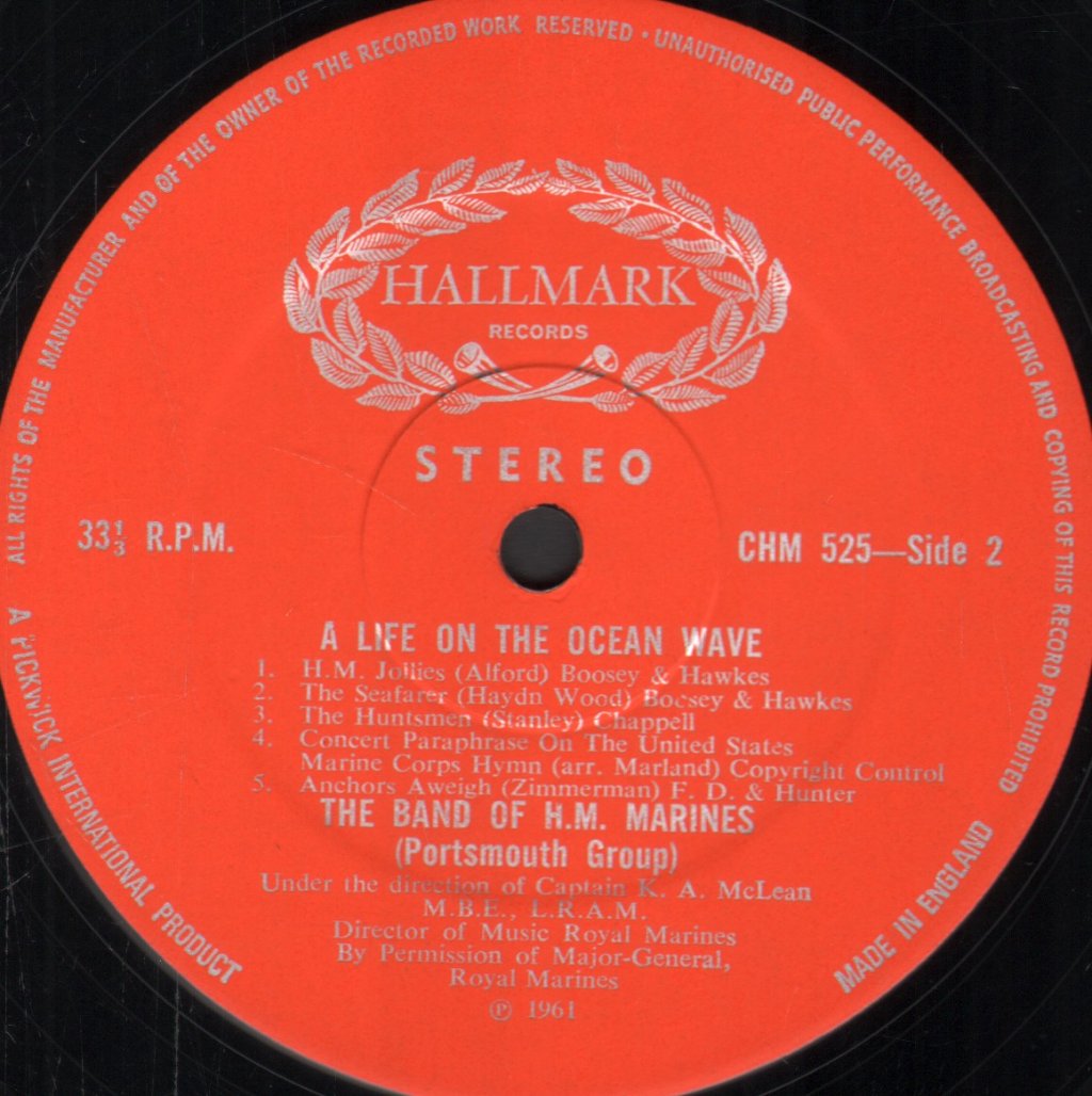 Band Of The Royal Marines - A Life On The Ocean Wave - Lp