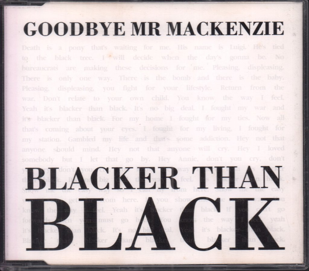 Goodbye Mr Mackenzie - Blacker Than Black - Cd