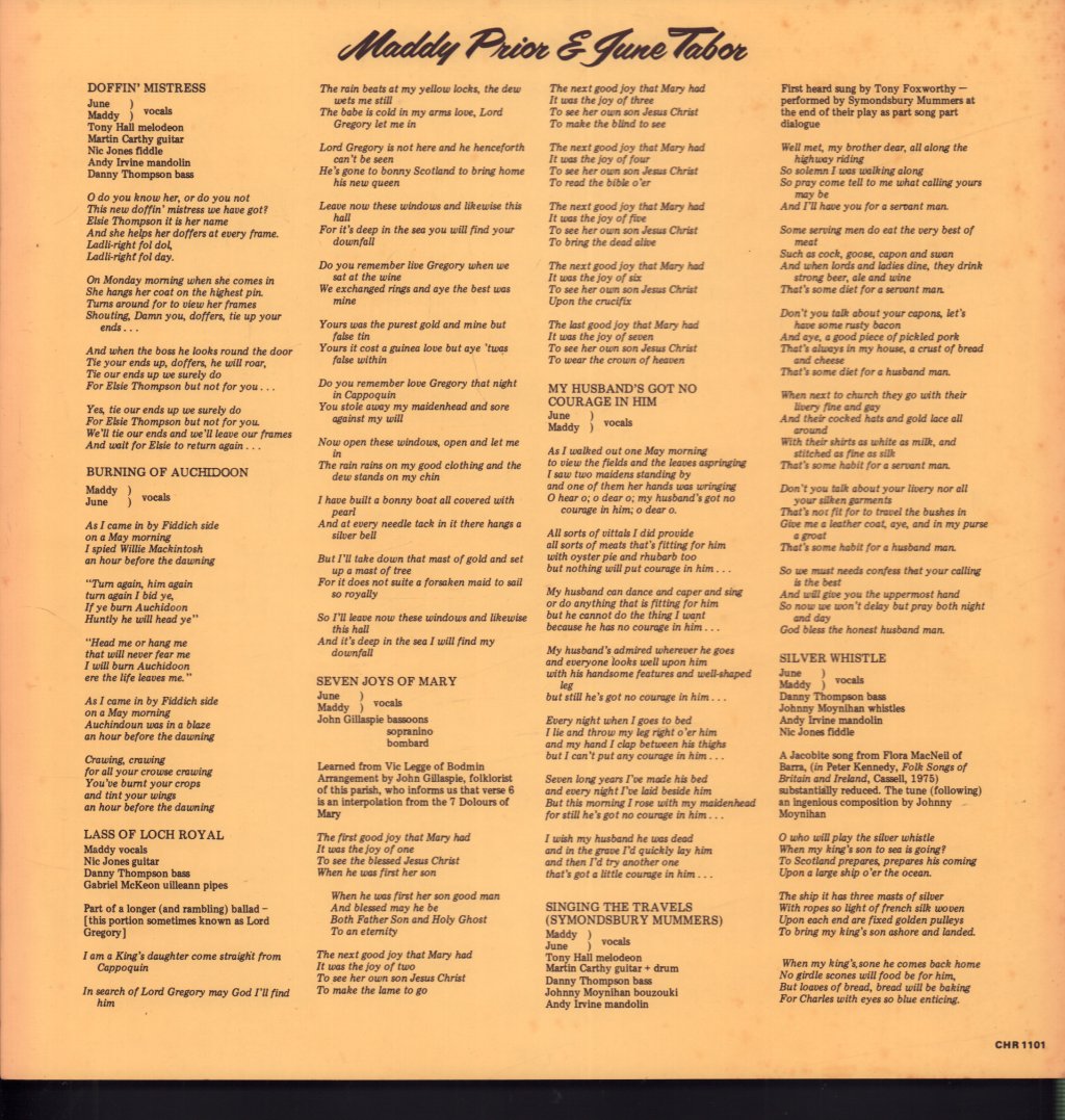 Maddy Prior And June Tabor - Silly Sisters - Lp