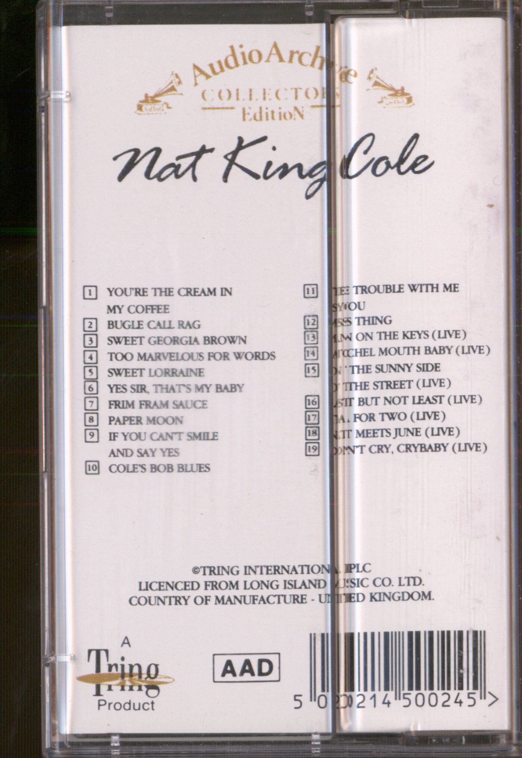 Nat King Cole - 19 Reflective Recordings - Cassette