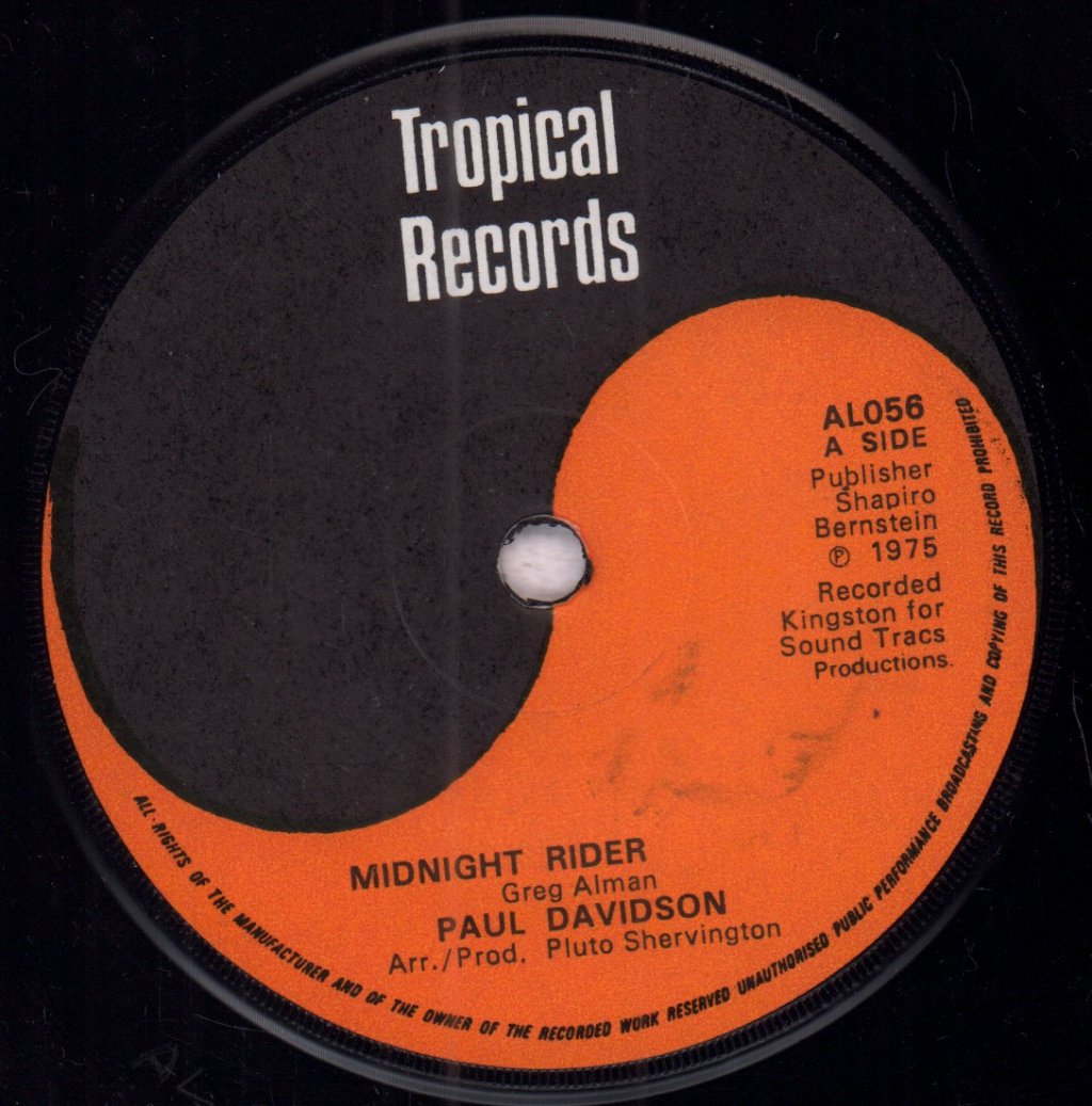 Paul Davidson / Organization - Midnight Rider / Organized Version - 7 Inch