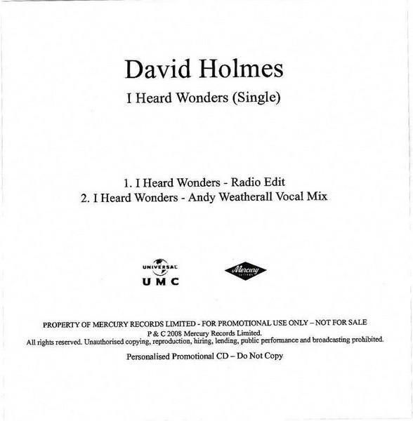 David Holmes - I Heard Wonders - Cdr