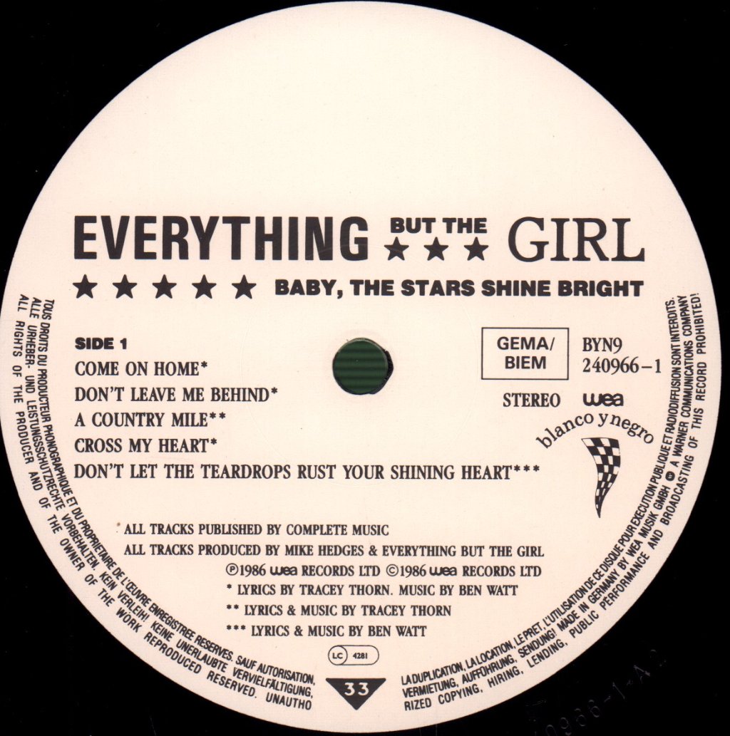 Everything But The Girl - Baby The Stars Shine Bright - Lp