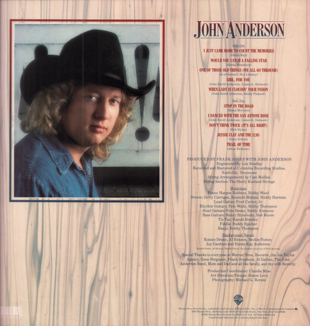 John Anderson - I Just Came Home To Count The Memories - Lp