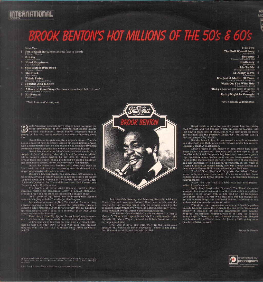Brook Benton - Hot Millions Of The 50'S And 60'S - Lp