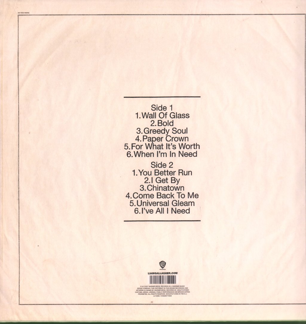 Liam Gallagher - As You Were - Lp