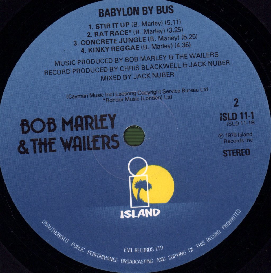 Bob Marley & The Wailers - Babylon By Bus - Double Lp