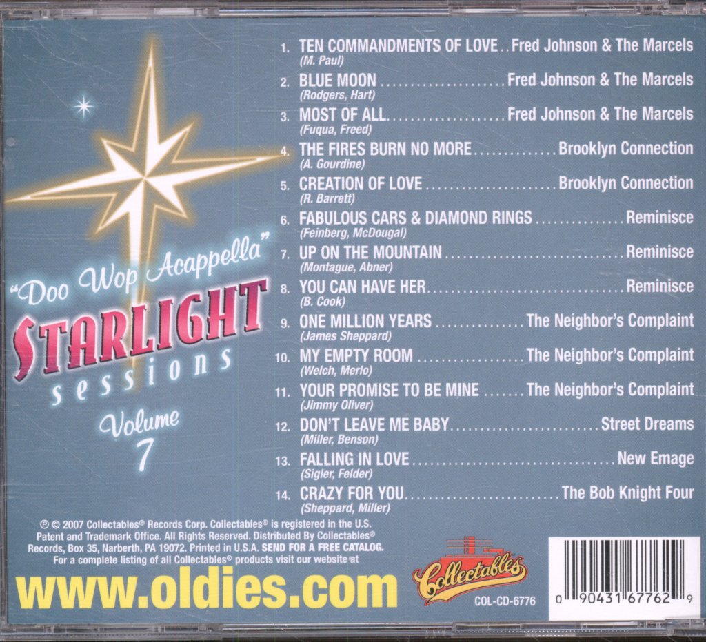 Various Artists - Doo Wop Acappella Starlight Sessions Volume 7 - Cd
