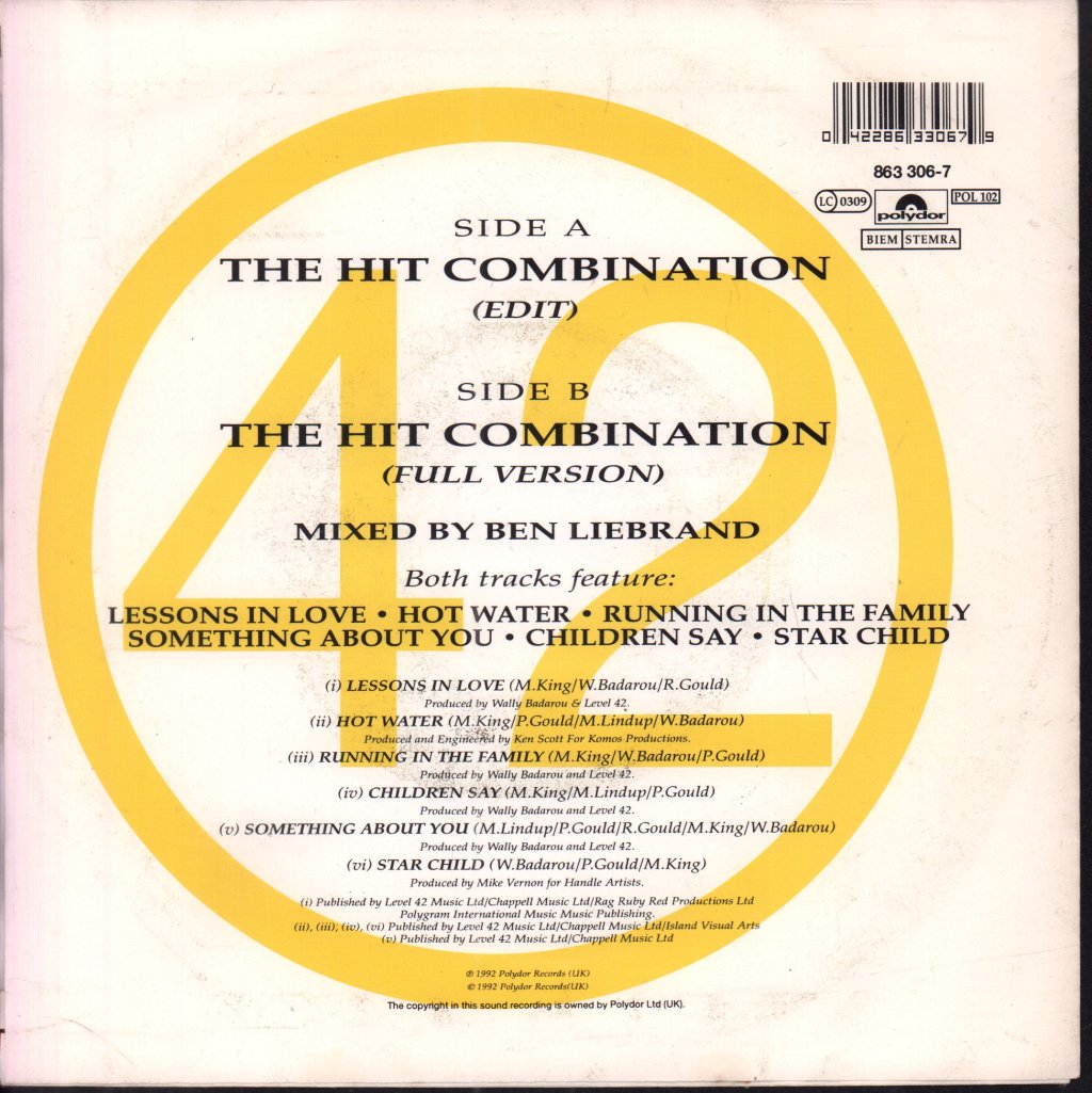 Level 42 - Hit Combination - 7 Inch