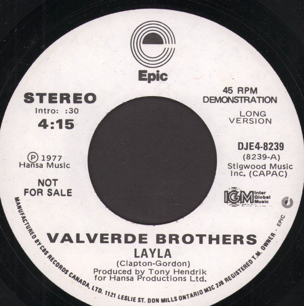 Valverde Brothers - Layla - 7 Inch