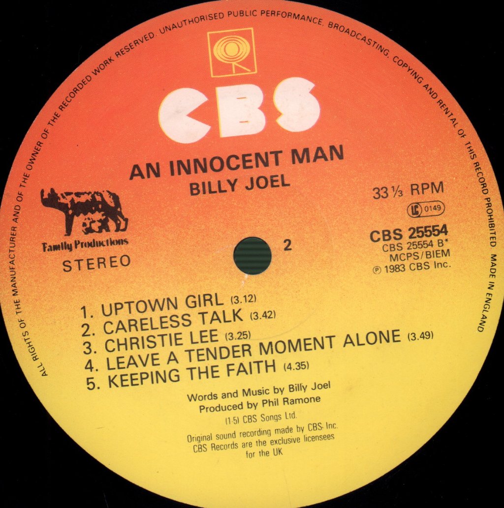 Billy Joel - An Innocent Man - Lp