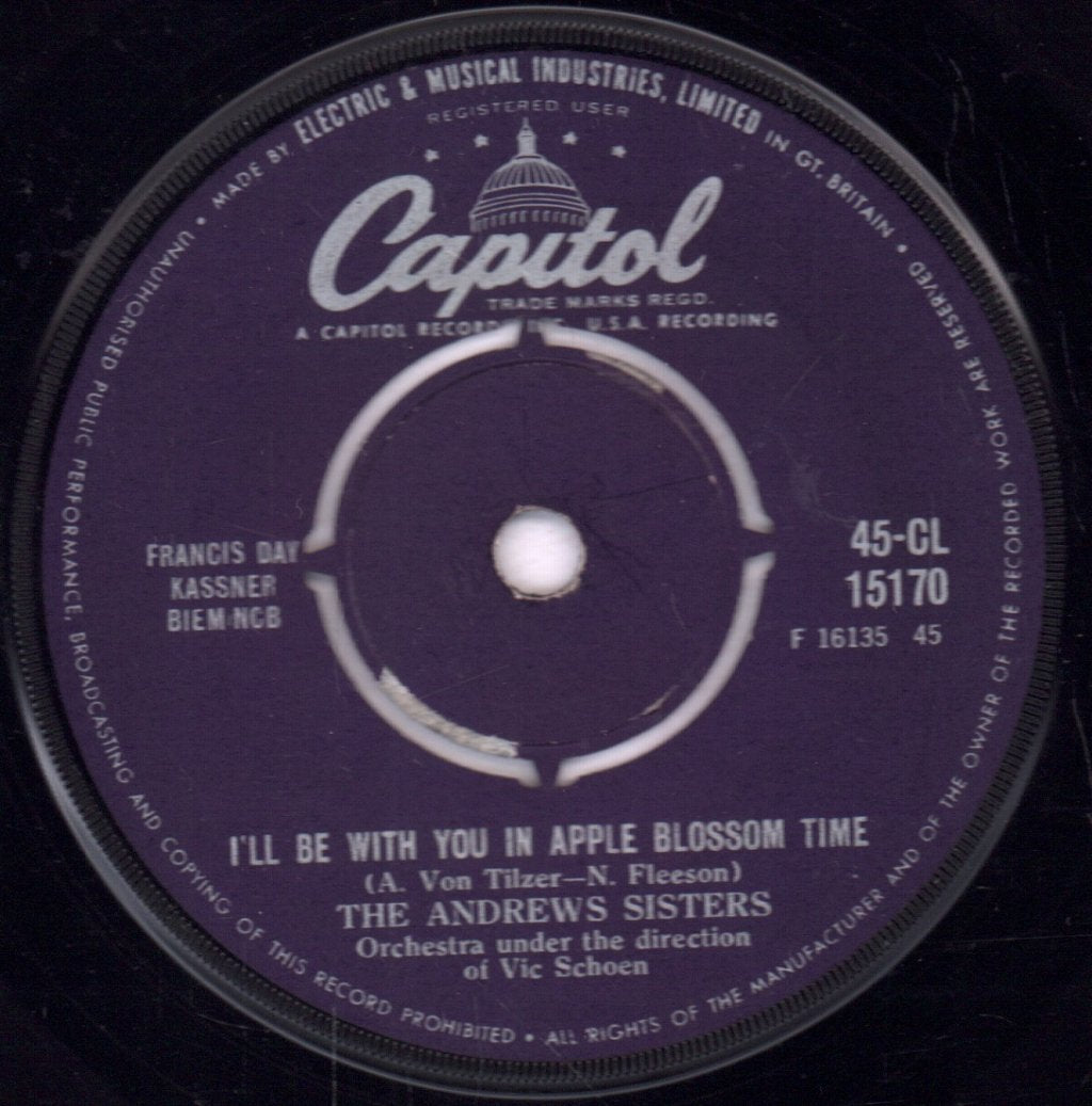 Andrews Sisters - I'll Be With You In Apple Blossom Time / Rum And Coca Cola - 7 Inch