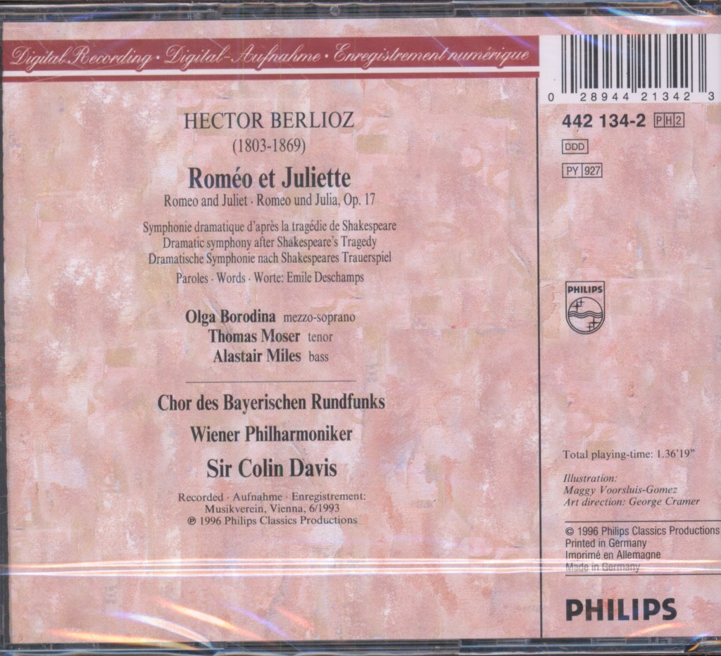 Wiener Philharmoniker, Sir Colin Davis - Berlioz - Roméo Et Juliette - Double Cd