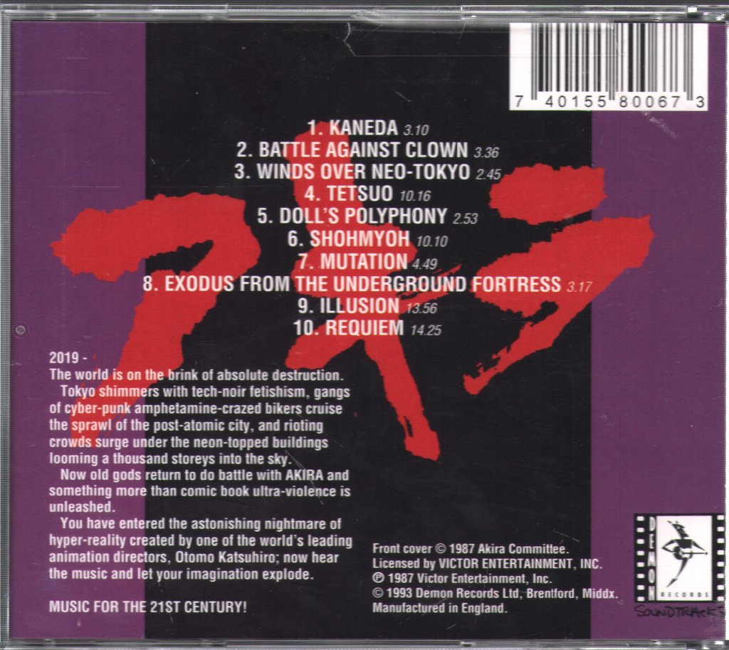 Akira - Original Motion Picture Soundtrack - Cd