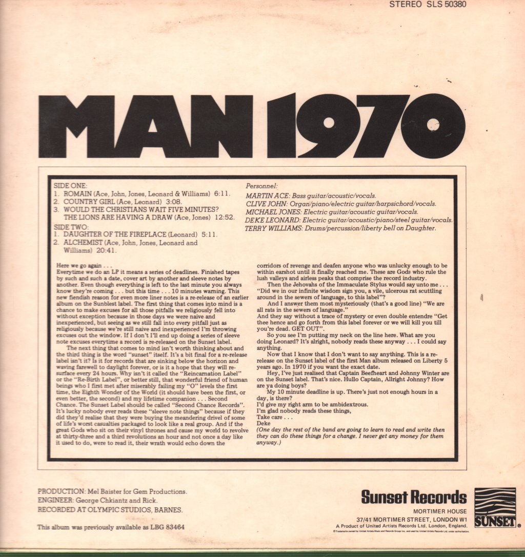 Man - 1970 - Lp