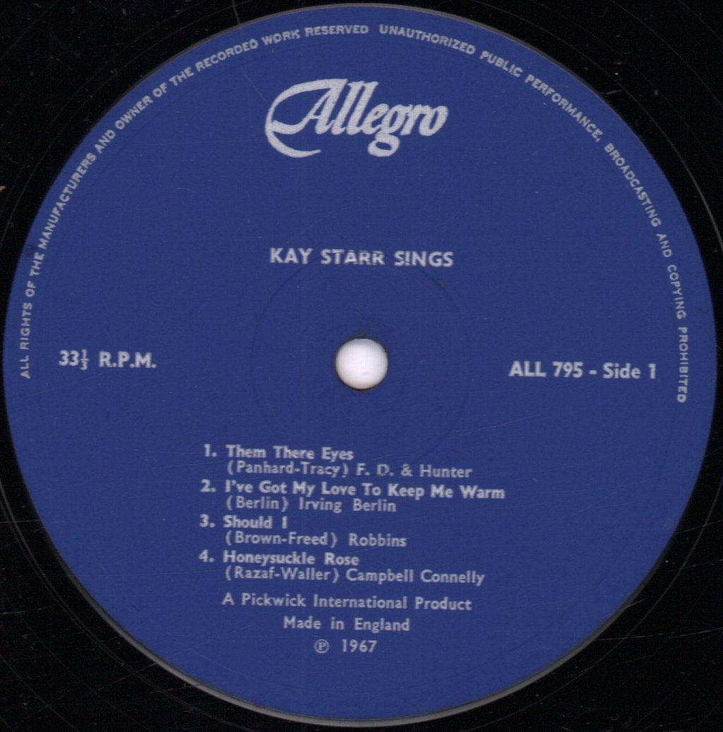 Kay Starr - Sings - Lp